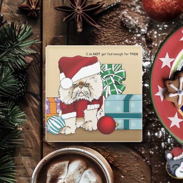 Persische Weihnachtskatze Glasuntersetzer (Von Creator hochgeladen)