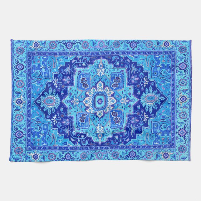 PERSISCHE WOLLDECKE - Blau Geschirrtuch (Horizontal)