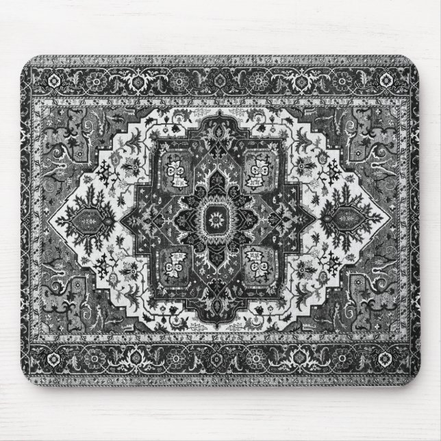 PERSISCHE WOLLDECKE - Schwarzes u. Weiß Mousepad (Vorne)