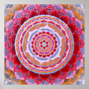 Persischer Blume Mandala Poster