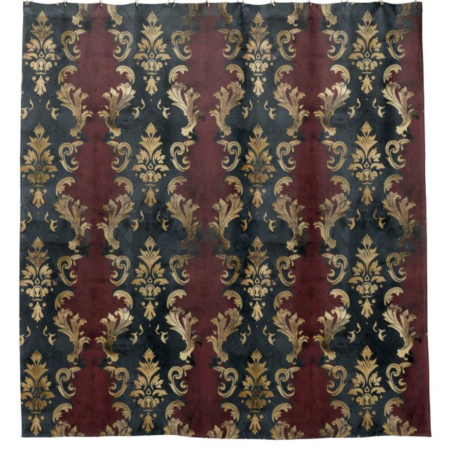 Persischer Gold Damast Noir Muster (1) Duschvorhang (Vorderseite)