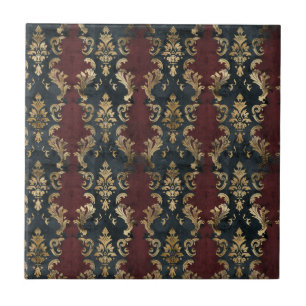 Persischer Gold Damast Noir Muster (1) Fliese