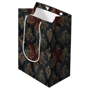 Persischer Gold Damast Noir Muster (2) Mittlere Geschenktüte