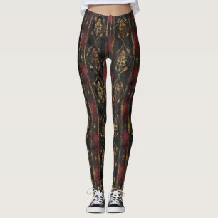 Persischer Gold Damast Noir Muster (3) Leggings