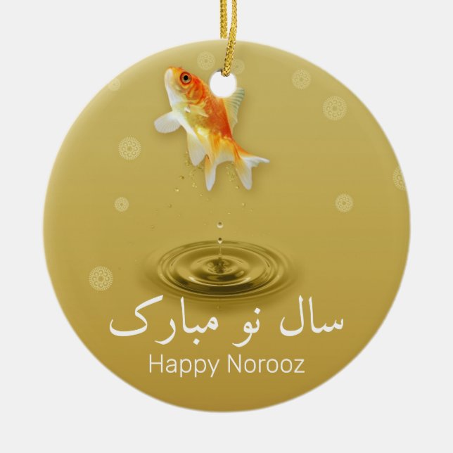 Persischer Happy New Year Norooz Fish Keramik Ornament (Vorne)