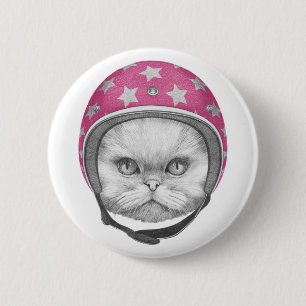 Persischer Kat-Motorradfahrer Button