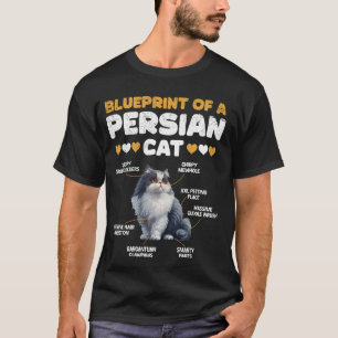 Persischer KatzenBLUEPRINT EINER PERSIANISCHEN KAT T-Shirt