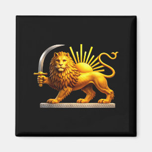Persischer Löwe, iranische Flagge, Löwe & Sonnen-E Magnet
