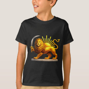 Persischer Löwe, iranische Flagge, Löwe & Sonnen-E T-Shirt