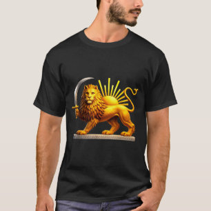Persischer Löwe, iranische Flagge, Löwe & Sonnen-E T-Shirt