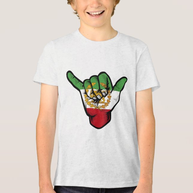 Persischer Löwe Schaka Hand Tri-Blend Shirt (Vorderseite)