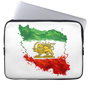 Persischer Löwe & Sonnen Laptop Hülle Iran Karte Laptopschutzhülle
