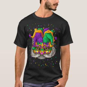 Persischer Mardi Gras Katzen Gesicht Karneval Narr T-Shirt