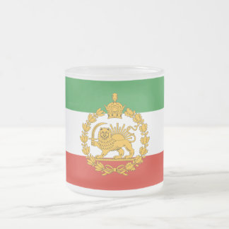 Persischer nationaler Löwensonne mit Krone Pahlavi Mattglastasse