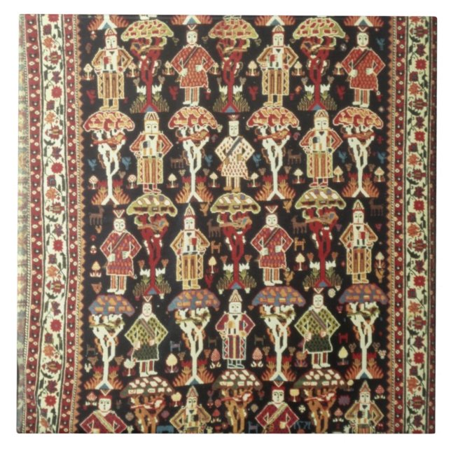 Persischer Teppich, 19.-2. Jahrhundert Fliese (Vorderseite)