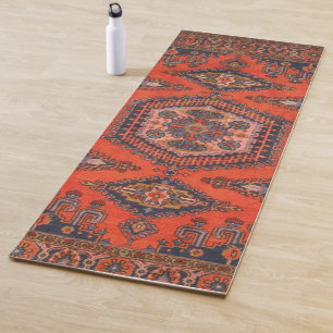 Persischer Teppich östlicher Akzent Vintage Türkis Yogamatte