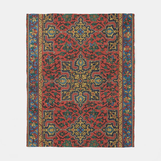 Persischer Teppich Rot Blau Klassisch Fleecedecke (Vorderseite)