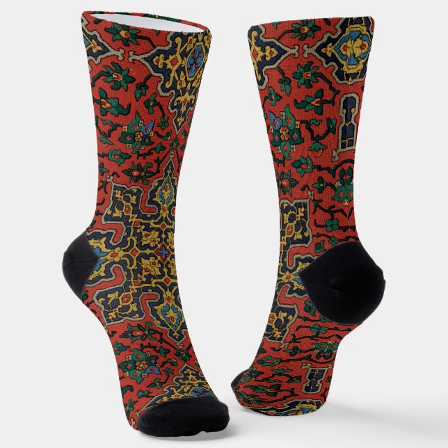 Persischer Teppich Rot Blau Klassisch Socken (Gewinkelt)