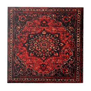 Persischer Teppichausdruck in Rose getöntes Feld Fliese