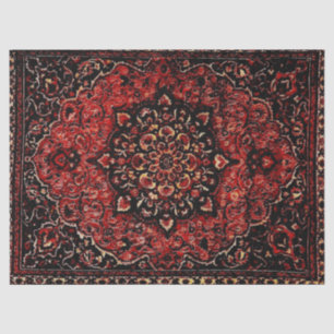 Persischer Teppichausdruck in Rose getöntes Feld Seidenpapier