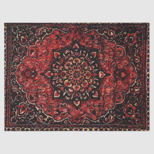 Persischer Teppichausdruck in Rose getöntes Feld  Seidenpapier (Vorderseite)