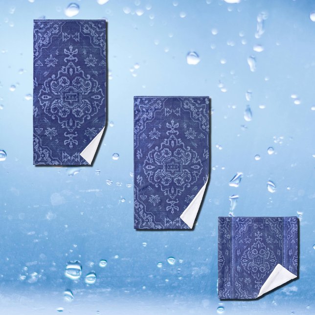 Persischer Teppichboden in blau Badhandtuch Set (Von Creator hochgeladen)