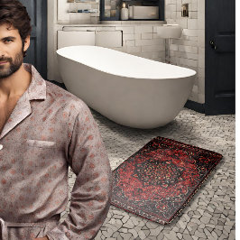 Persischer Teppichboden in Rose getönt Feld Badematte