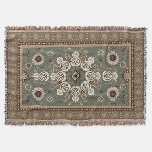 Persischer Vintage-Arabesken-Muster  Decke (Vorderseite)