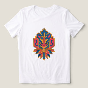 Persisches Blumen-Teppichdesign-T-Shirt Tri-Blend Shirt