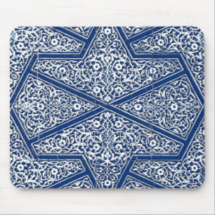 Persisches Fliesenmuster - Kobaltblau und weiß Mousepad