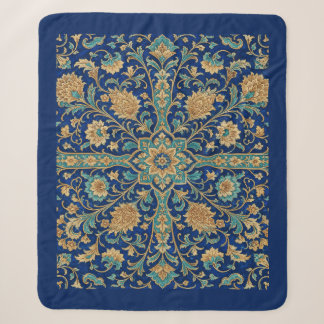 Persisches florales Arabeskenmuster Königlichblau Sherpadecke