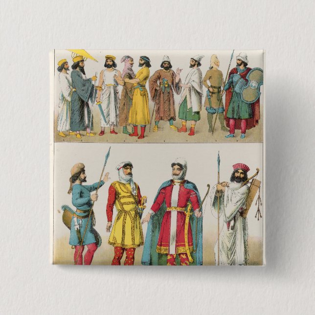 Persisches Kleid, von "Trachten der Voelker", 1864 Button (Vorderseite)