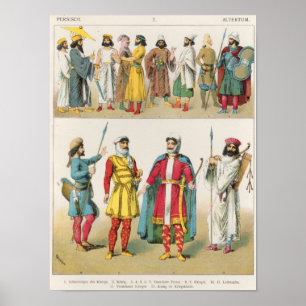 Persisches Kleid, von "Trachten der Voelker", 1864 Poster