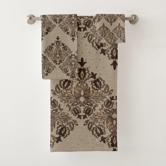 Persisches orientalisches Musterpastellgold Badhandtuch Set (Insitu)