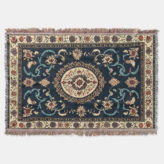 Persisches Ornamentik-Vintag Decke (Vorderseite)