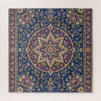 Persisches Puzzle Royalblau Vintage-Blumenkunst
