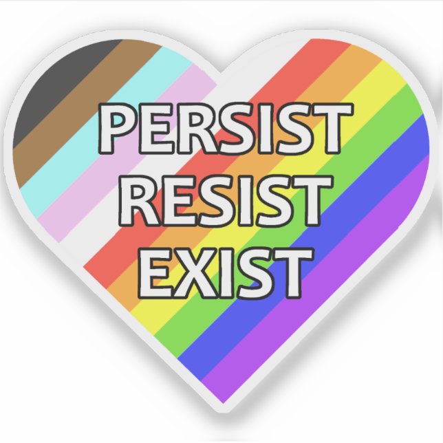 Persist/Resist/Exist Prix Herz Vinyl Sticker (Vorderseite)