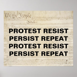 Persist Wiederholung des Protests gegen die Verfas Poster