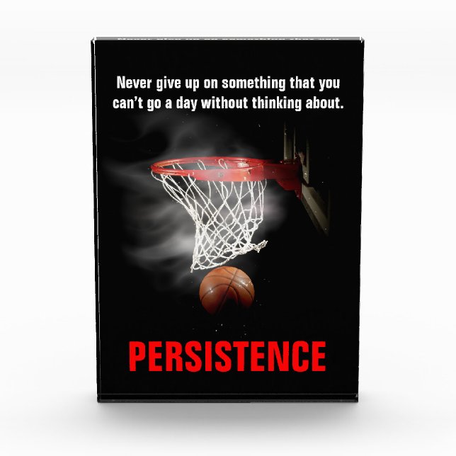 Persistenz Basketball Inspiration Motivierend Fotoblock (Vorderseite)