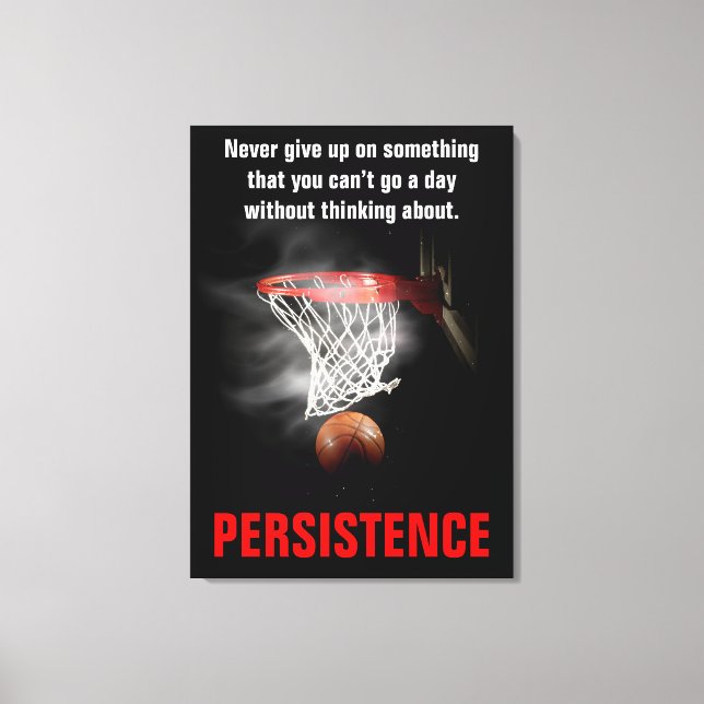 Persistenz Basketball Inspiration Motivierend Leinwanddruck (Vorderseite)
