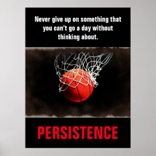 Persistenz Basketball Inspiration Motivierend Poster