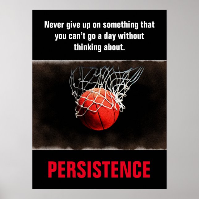 Persistenz Basketball Inspiration Motivierend Poster (Vorne)
