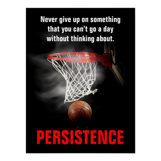 Persistenz Basketball Inspiration Motivierend Poster (Vorderseite)