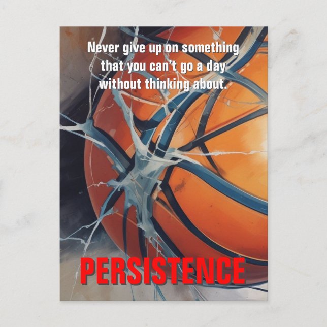 Persistenz Basketball Inspiration Motivierend Postkarte (Vorderseite)