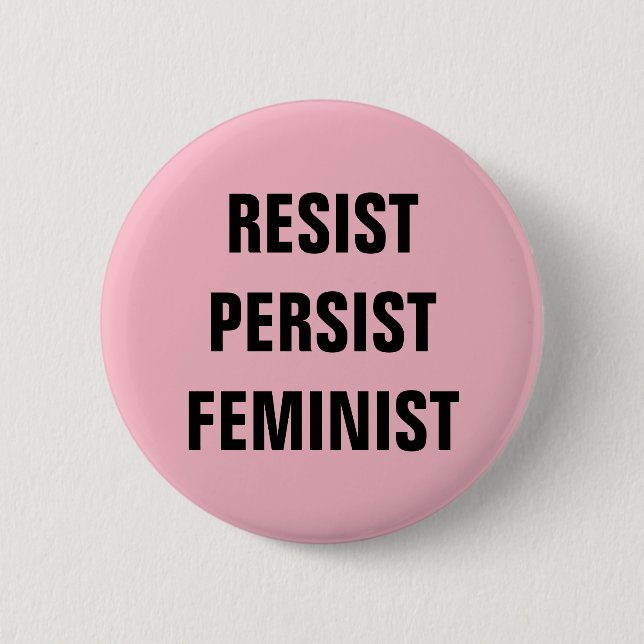 Persistischer feministischer Widerstand rosa Button (Vorderseite)