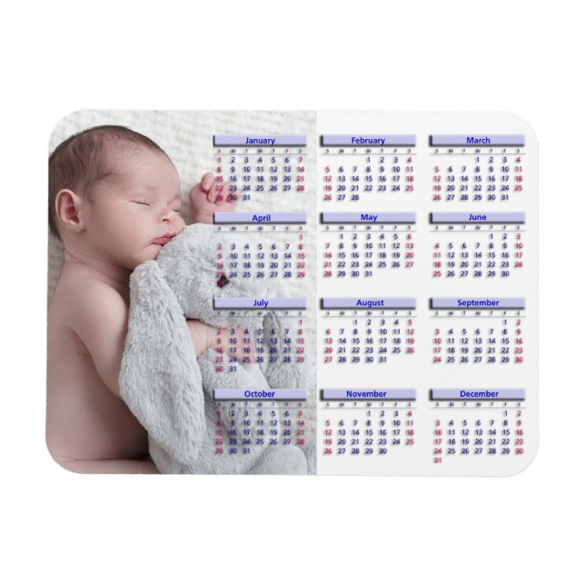 Persoanlize 2017 Mini Kühlschrank Magnet Kalender (Horizontal)