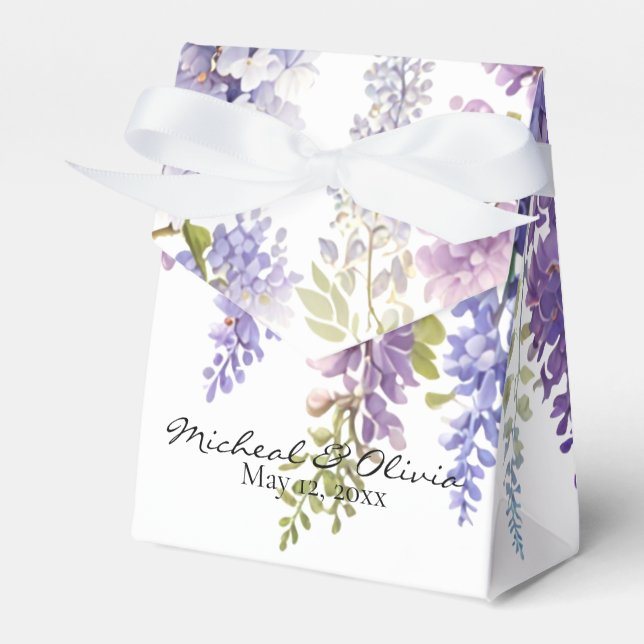 Persoanlize lila Aquarellwisteria Bloral Geschenkschachtel (Vorderseite)