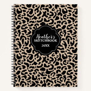 Persoanlized Elegante Chic Black Sketchbook Notizbuch