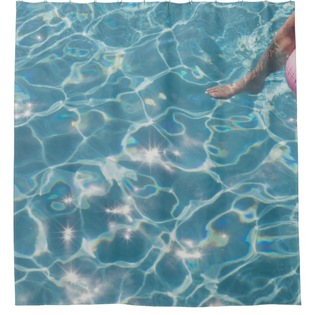 Person am Schwimmbad Duschvorhang (Vorderseite)