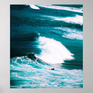 PERSON AUF DER SCHIFFFAHRT MIT OZEAN WAVES POSTER